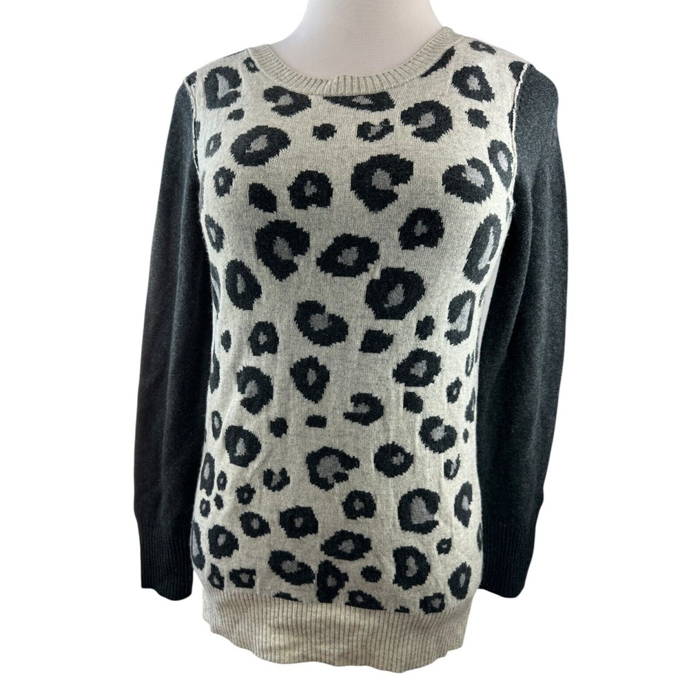 NWT Wool Cashmere Blend Michael Stars Leopard Print Sweater Women's Size XS / S - Picture 4 of 12